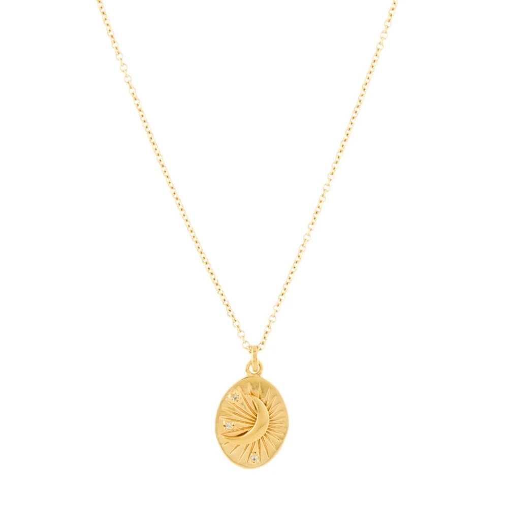 Mejuri tarot moon necklace 18k vermeil sapphires